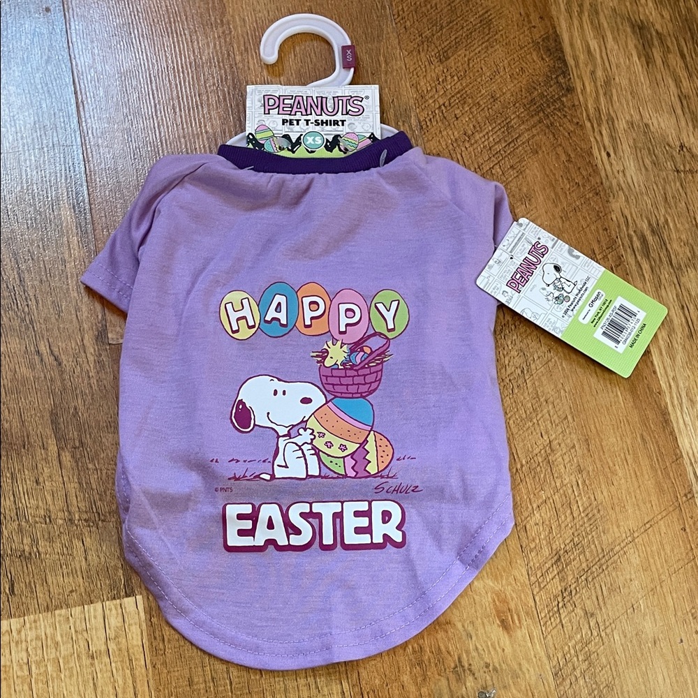 Peanuts 🐣🐰🐇💜 Snoopy Purple Dog XS T-Shirt Easter